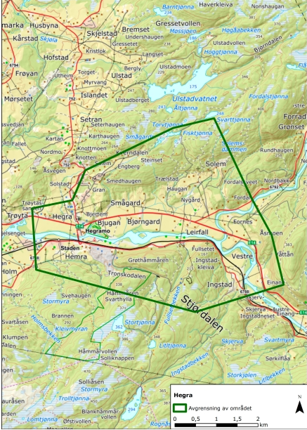 Kart som viser hvilket Hegra - Klikk for stort bilde