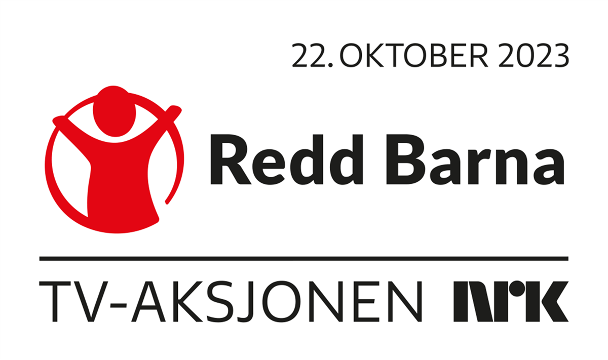 Logoen til Redd barna sammen med teksten "TV-AKSJONEN NRK" - Klikk for stort bilde